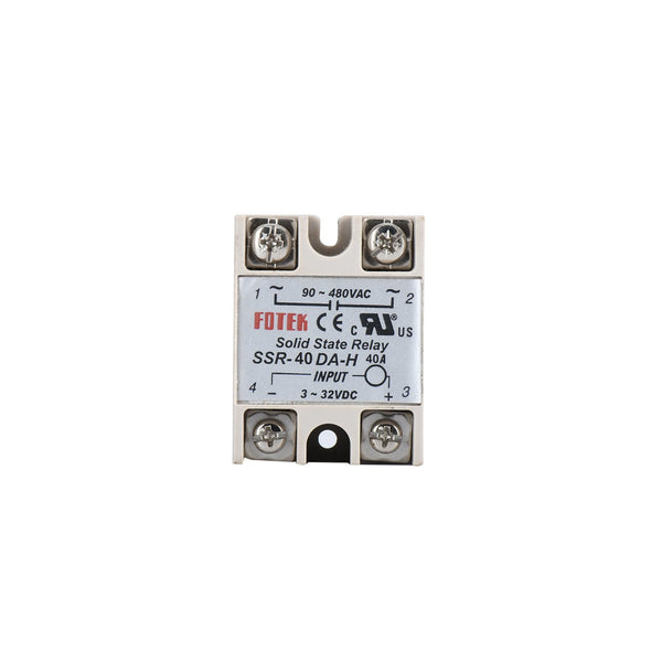 Relays SSR- 40 Amp | Output 90-480 VAC | Input 3-32 VDC | Fotek