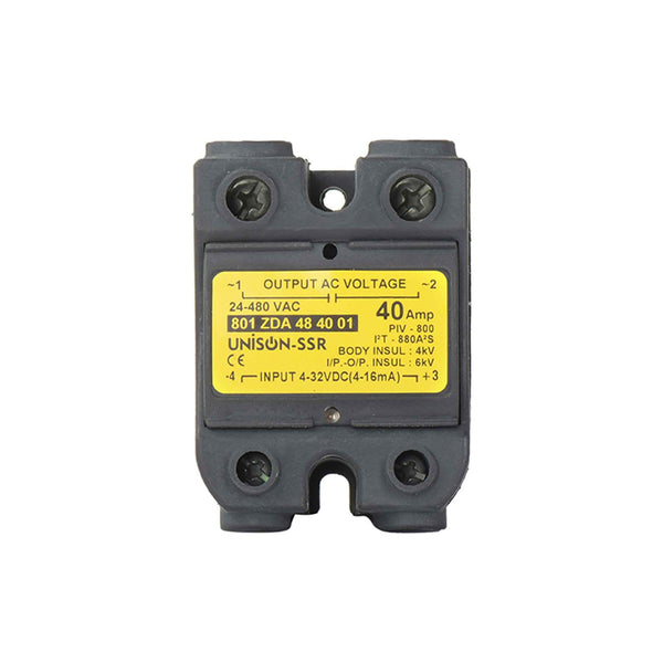 Relays SSR | 40 Amp | Output 24-480 VAC | Input 4-32 VDC | Unison