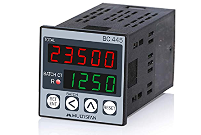 Digital Batch Counter | BC 445 | 6+4 digits | 48 mm x 48 mm | Output  Relay/SSR + Buzzer | Multispan
