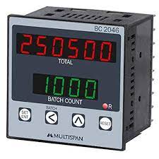 Digital Batch Counter | BC 2046 | 6+4 digits | 72 mm x 72 mm | Output Relay/SSR + Buzzer | Multispan