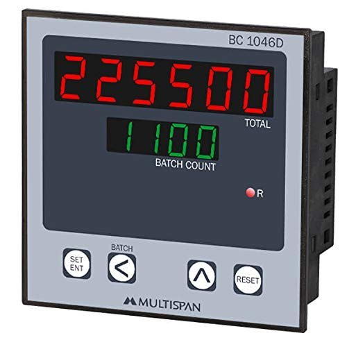 Digital Batch Counter | BC 1046D | 6+4 digits | 48 mm x 48 mm | Output Relay/SSR + Buzzer | Multispan