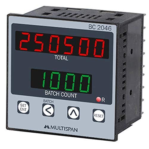 Digital Batch Counter | BC 2046 | 6+4 digits | 48 mm x 48 mm | Output Relay/SSR + Buzzer | Multispan